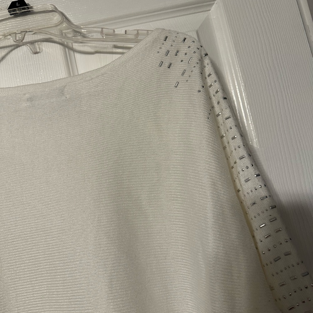 New York and Company 7th Avenue Design Studio Silver Accent Sweater - Picture 13 of 15